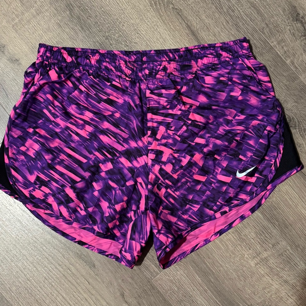 Nike Pink and Purple Patterned Running Shorts
